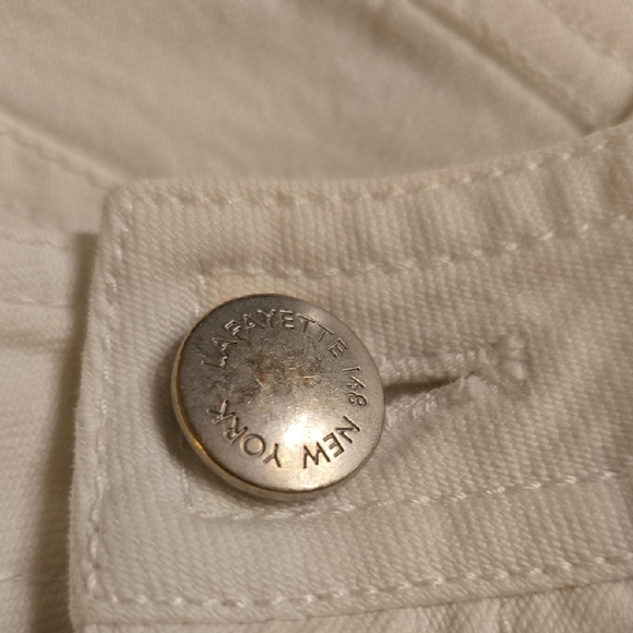Lafayette 148 New York White Straight Leg Jeans - Picture 12 of 12